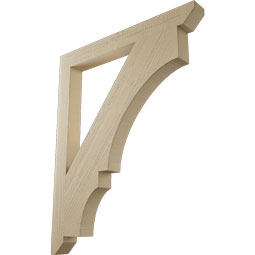 Ekena Millwork - BKTUR035X34X42BOA06RCPR - Timberthane Faux Wood Balboa Style Bracket, Slat Ends, 3 1/2"W x 34"D x 42"H, Primed Tan
