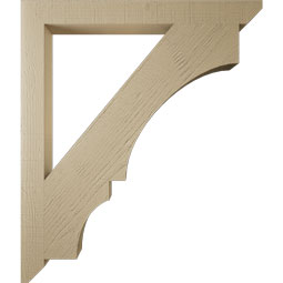 Ekena Millwork - BKTUR035X36X42BOA06RCPR - Timberthane Faux Wood Balboa Style Bracket, Slat Ends, 3 1/2"W x 36"D x 42"H, Primed Tan