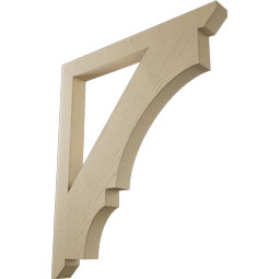 Ekena Millwork - BKTUR035X36X42BOA06RCPR - Timberthane Faux Wood Balboa Style Bracket, Slat Ends, 3 1/2"W x 36"D x 42"H, Primed Tan