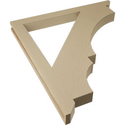 Ekena Millwork - BKTUR035X40X44BOA06RCPR - Timberthane Faux Wood Balboa Style Bracket, Slat Ends, 3 1/2"W x 40"D x 44"H, Primed Tan