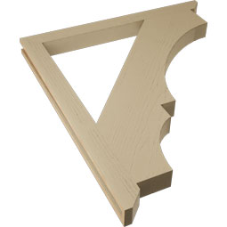 Ekena Millwork - BKTUR035X42X48BOA06RCPR - Timberthane Faux Wood Balboa Style Bracket, Slat Ends, 3 1/2"W x 42"D x 48"H, Primed Tan