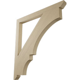 Ekena Millwork - BKTUR035X44X48BOA06RCPR - Timberthane Faux Wood Balboa Style Bracket, Slat Ends, 3 1/2"W x 44"D x 48"H, Primed Tan