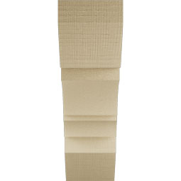 Ekena Millwork - BKTUR055X18X18BOA06RCPR - Timberthane Faux Wood Balboa Style Bracket, Slat Ends, 5 1/2"W x 18"D x 18"H, Primed Tan