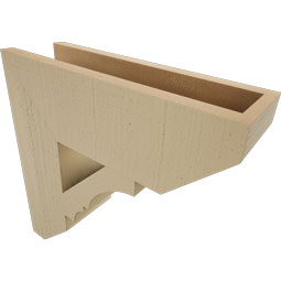 Ekena Millwork - BKTUR055X18X18BOA06RCPR - Timberthane Faux Wood Balboa Style Bracket, Slat Ends, 5 1/2"W x 18"D x 18"H, Primed Tan
