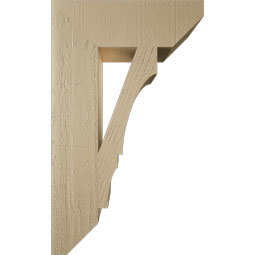 Ekena Millwork - BKTUR055X18X30BOA06RCPR - Timberthane Faux Wood Balboa Style Bracket, Slat Ends, 5 1/2"W x 18"D x 30"H, Primed Tan