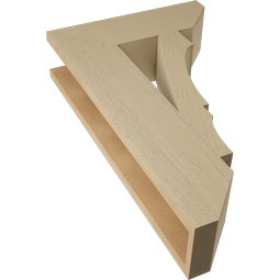 Ekena Millwork - BKTUR055X18X30BOA06RCPR - Timberthane Faux Wood Balboa Style Bracket, Slat Ends, 5 1/2"W x 18"D x 30"H, Primed Tan