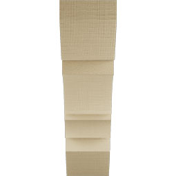 Ekena Millwork - BKTUR055X20X20BOA06RCPR - Timberthane Faux Wood Balboa Style Bracket, Slat Ends, 5 1/2"W x 20"D x 20"H, Primed Tan