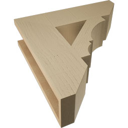 Ekena Millwork - BKTUR055X20X20BOA06RCPR - Timberthane Faux Wood Balboa Style Bracket, Slat Ends, 5 1/2"W x 20"D x 20"H, Primed Tan