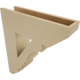 Ekena Millwork - BKTUR055X20X24BOA06RCPR - Timberthane Faux Wood Balboa Style Bracket, Slat Ends, 5 1/2"W x 20"D x 24"H, Primed Tan
