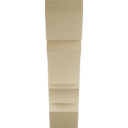 Ekena Millwork - BKTUR055X22X22BOA06RCPR - Timberthane Faux Wood Balboa Style Bracket, Slat Ends, 5 1/2"W x 22"D x 22"H, Primed Tan