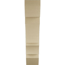 Ekena Millwork - BKTUR055X22X26BOA06RCPR - Timberthane Faux Wood Balboa Style Bracket, Slat Ends, 5 1/2"W x 22"D x 26"H, Primed Tan