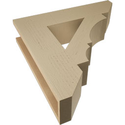 Ekena Millwork - BKTUR055X24X24BOA06RCPR - Timberthane Faux Wood Balboa Style Bracket, Slat Ends, 5 1/2"W x 24"D x 24"H, Primed Tan