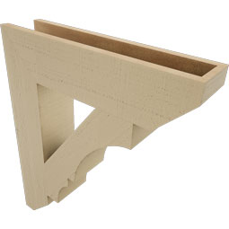 Ekena Millwork - BKTUR055X24X28BOA06RCPR - Timberthane Faux Wood Balboa Style Bracket, Slat Ends, 5 1/2"W x 24"D x 28"H, Primed Tan