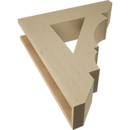 Ekena Millwork - BKTUR055X24X28BOA06RCPR - Timberthane Faux Wood Balboa Style Bracket, Slat Ends, 5 1/2"W x 24"D x 28"H, Primed Tan