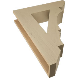 Ekena Millwork - BKTUR055X24X32BOA06RCPR - Timberthane Faux Wood Balboa Style Bracket, Slat Ends, 5 1/2"W x 24"D x 32"H, Primed Tan