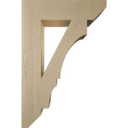 Ekena Millwork - BKTUR055X24X36BOA06RCPR - Timberthane Faux Wood Balboa Style Bracket, Slat Ends, 5 1/2"W x 24"D x 36"H, Primed Tan