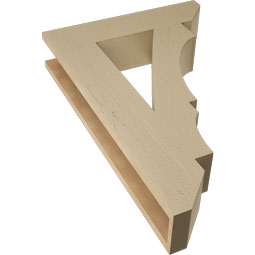 Ekena Millwork - BKTUR055X24X36BOA06RCPR - Timberthane Faux Wood Balboa Style Bracket, Slat Ends, 5 1/2"W x 24"D x 36"H, Primed Tan