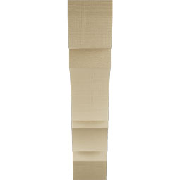 Ekena Millwork - BKTUR055X26X26BOA06RCPR - Timberthane Faux Wood Balboa Style Bracket, Slat Ends, 5 1/2"W x 26"D x 26"H, Primed Tan