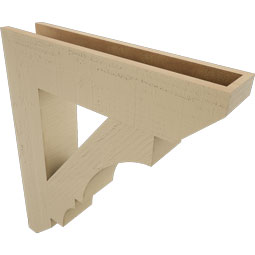 Ekena Millwork - BKTUR055X26X30BOA06RCPR - Timberthane Faux Wood Balboa Style Bracket, Slat Ends, 5 1/2"W x 26"D x 30"H, Primed Tan
