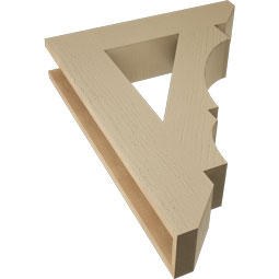 Ekena Millwork - BKTUR055X26X34BOA06RCPR - Timberthane Faux Wood Balboa Style Bracket, Slat Ends, 5 1/2"W x 26"D x 34"H, Primed Tan