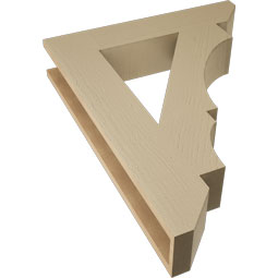Ekena Millwork - BKTUR055X28X36BOA06RCPR - Timberthane Faux Wood Balboa Style Bracket, Slat Ends, 5 1/2"W x 28"D x 36"H, Primed Tan