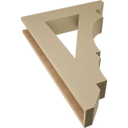 Ekena Millwork - BKTUR055X28X40BOA06RCPR - Timberthane Faux Wood Balboa Style Bracket, Slat Ends, 5 1/2"W x 28"D x 40"H, Primed Tan
