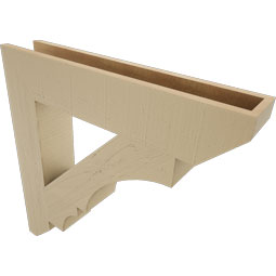 Ekena Millwork - BKTUR055X30X30BOA06RCPR - Timberthane Faux Wood Balboa Style Bracket, Slat Ends, 5 1/2"W x 30"D x 30"H, Primed Tan