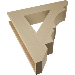 Ekena Millwork - BKTUR055X30X30BOA06RCPR - Timberthane Faux Wood Balboa Style Bracket, Slat Ends, 5 1/2"W x 30"D x 30"H, Primed Tan