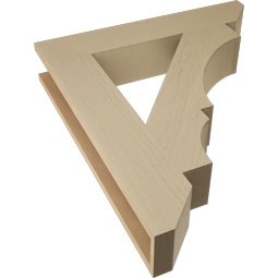 Ekena Millwork - BKTUR055X30X34BOA06RCPR - Timberthane Faux Wood Balboa Style Bracket, Slat Ends, 5 1/2"W x 30"D x 34"H, Primed Tan