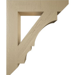 Ekena Millwork - BKTUR055X30X36BOA06RCPR - Timberthane Faux Wood Balboa Style Bracket, Slat Ends, 5 1/2"W x 30"D x 36"H, Primed Tan