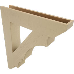 Ekena Millwork - BKTUR055X30X36BOA06RCPR - Timberthane Faux Wood Balboa Style Bracket, Slat Ends, 5 1/2"W x 30"D x 36"H, Primed Tan