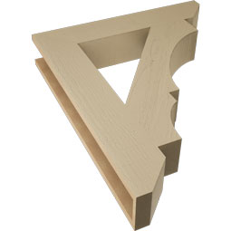 Ekena Millwork - BKTUR055X30X36BOA06RCPR - Timberthane Faux Wood Balboa Style Bracket, Slat Ends, 5 1/2"W x 30"D x 36"H, Primed Tan