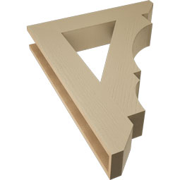 Ekena Millwork - BKTUR055X30X38BOA06RCPR - Timberthane Faux Wood Balboa Style Bracket, Slat Ends, 5 1/2"W x 30"D x 38"H, Primed Tan