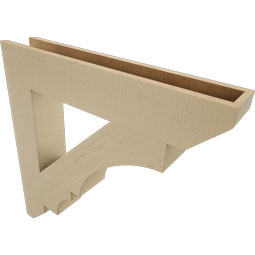 Ekena Millwork - BKTUR055X32X32BOA06RCPR - Timberthane Faux Wood Balboa Style Bracket, Slat Ends, 5 1/2"W x 32"D x 32"H, Primed Tan