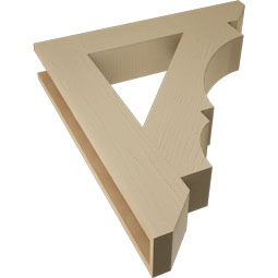 Ekena Millwork - BKTUR055X32X36BOA06RCPR - Timberthane Faux Wood Balboa Style Bracket, Slat Ends, 5 1/2"W x 32"D x 36"H, Primed Tan