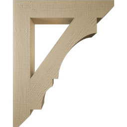 Ekena Millwork - BKTUR055X32X40BOA06RCPR - Timberthane Faux Wood Balboa Style Bracket, Slat Ends, 5 1/2"W x 32"D x 40"H, Primed Tan