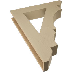 Ekena Millwork - BKTUR055X32X40BOA06RCPR - Timberthane Faux Wood Balboa Style Bracket, Slat Ends, 5 1/2"W x 32"D x 40"H, Primed Tan