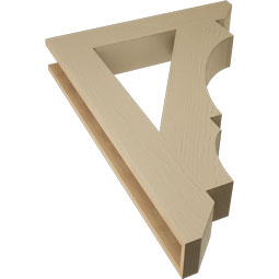 Ekena Millwork - BKTUR055X32X44BOA06RCPR - Timberthane Faux Wood Balboa Style Bracket, Slat Ends, 5 1/2"W x 32"D x 44"H, Primed Tan