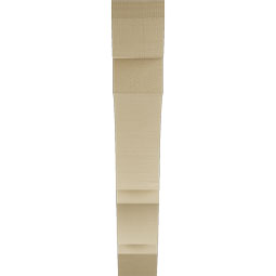 Ekena Millwork - BKTUR055X34X34BOA06RCPR - Timberthane Faux Wood Balboa Style Bracket, Slat Ends, 5 1/2"W x 34"D x 34"H, Primed Tan