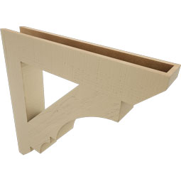 Ekena Millwork - BKTUR055X34X34BOA06RCPR - Timberthane Faux Wood Balboa Style Bracket, Slat Ends, 5 1/2"W x 34"D x 34"H, Primed Tan