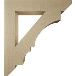 Ekena Millwork - BKTUR055X34X38BOA06RCPR - Timberthane Faux Wood Balboa Style Bracket, Slat Ends, 5 1/2"W x 34"D x 38"H, Primed Tan