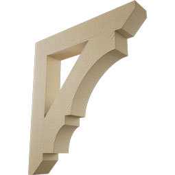 Ekena Millwork - BKTUR055X34X38BOA06RCPR - Timberthane Faux Wood Balboa Style Bracket, Slat Ends, 5 1/2"W x 34"D x 38"H, Primed Tan