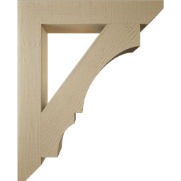 Ekena Millwork - BKTUR055X34X42BOA06RCPR - Timberthane Faux Wood Balboa Style Bracket, Slat Ends, 5 1/2"W x 34"D x 42"H, Primed Tan