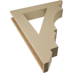 Ekena Millwork - BKTUR055X34X42BOA06RCPR - Timberthane Faux Wood Balboa Style Bracket, Slat Ends, 5 1/2"W x 34"D x 42"H, Primed Tan
