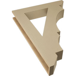 Ekena Millwork - BKTUR055X34X46BOA06RCPR - Timberthane Faux Wood Balboa Style Bracket, Slat Ends, 5 1/2"W x 34"D x 46"H, Primed Tan