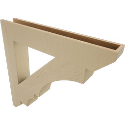 Ekena Millwork - BKTUR055X36X36BOA06RCPR - Timberthane Faux Wood Balboa Style Bracket, Slat Ends, 5 1/2"W x 36"D x 36"H, Primed Tan