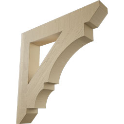 Ekena Millwork - BKTUR055X36X36BOA06RCPR - Timberthane Faux Wood Balboa Style Bracket, Slat Ends, 5 1/2"W x 36"D x 36"H, Primed Tan