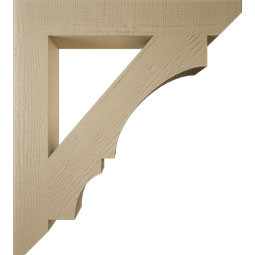 Ekena Millwork - BKTUR055X36X40BOA06RCPR - Timberthane Faux Wood Balboa Style Bracket, Slat Ends, 5 1/2"W x 36"D x 40"H, Primed Tan
