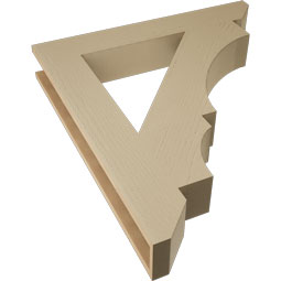 Ekena Millwork - BKTUR055X36X40BOA06RCPR - Timberthane Faux Wood Balboa Style Bracket, Slat Ends, 5 1/2"W x 36"D x 40"H, Primed Tan