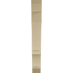 Ekena Millwork - BKTUR055X36X44BOA06RCPR - Timberthane Faux Wood Balboa Style Bracket, Slat Ends, 5 1/2"W x 36"D x 44"H, Primed Tan